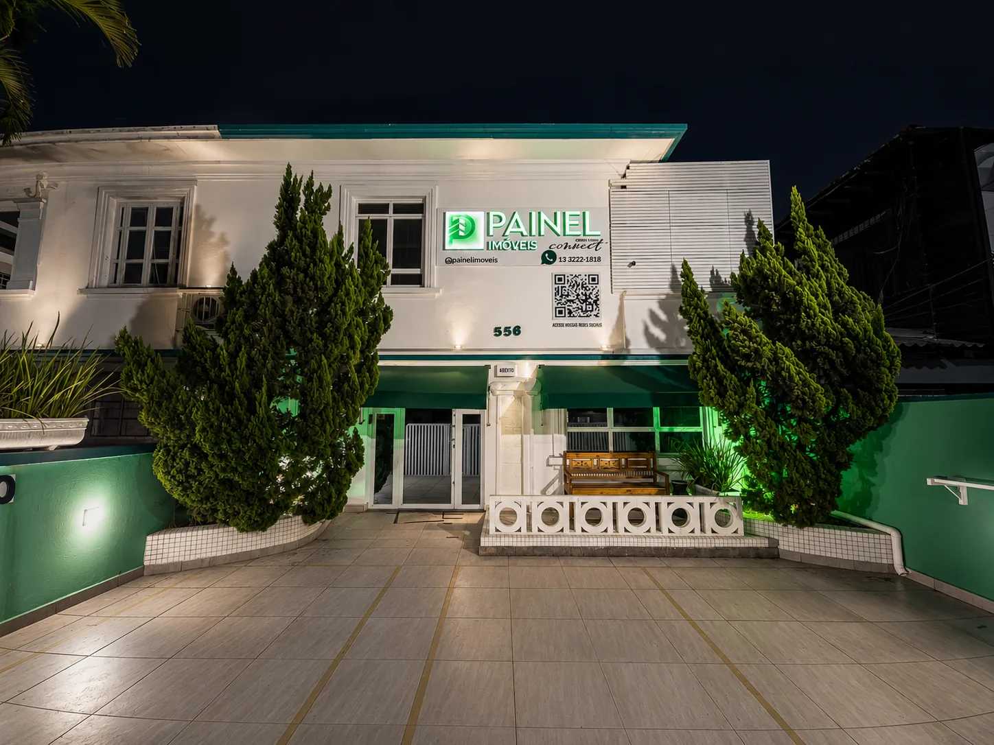 Entrada da sede da Painel Connect Imóveis, na Avenida Conselheiro Nébias, 556, em Santos