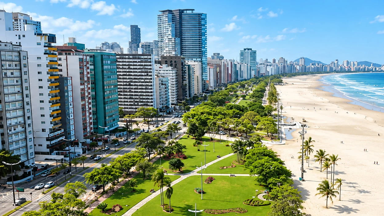 Praia de Santos vista da orla